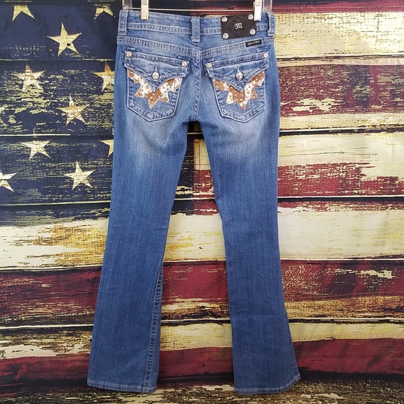 Miss Me Denim - MISS ME EMBELLISHED BOOT CUT BLUE JEANS